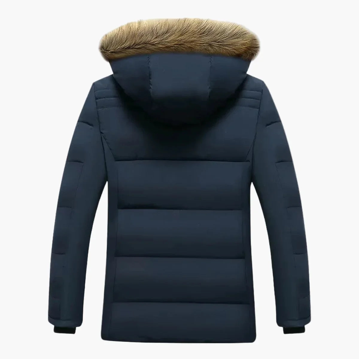 Men's Faux Fur Trim Hooded Winter Parka