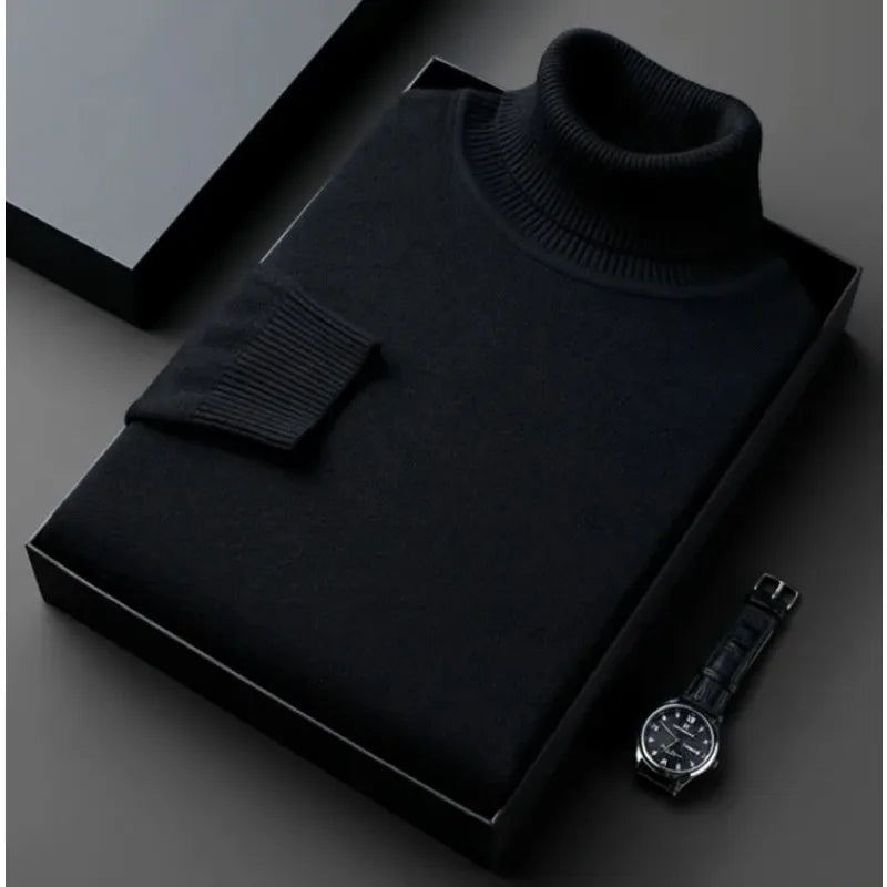 Men's Fine Gauge Fitted Roll Neck Jumper