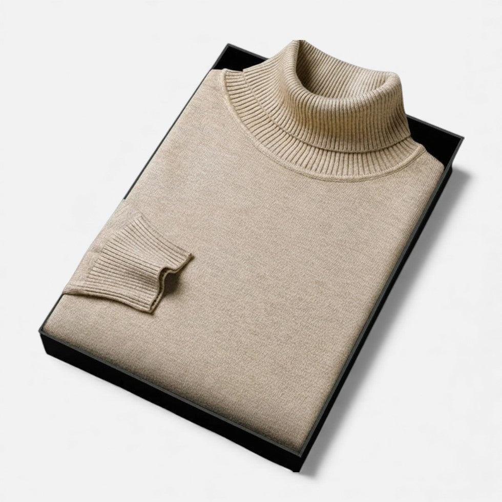 Men's Fine-Knit Roll Neck Jumper