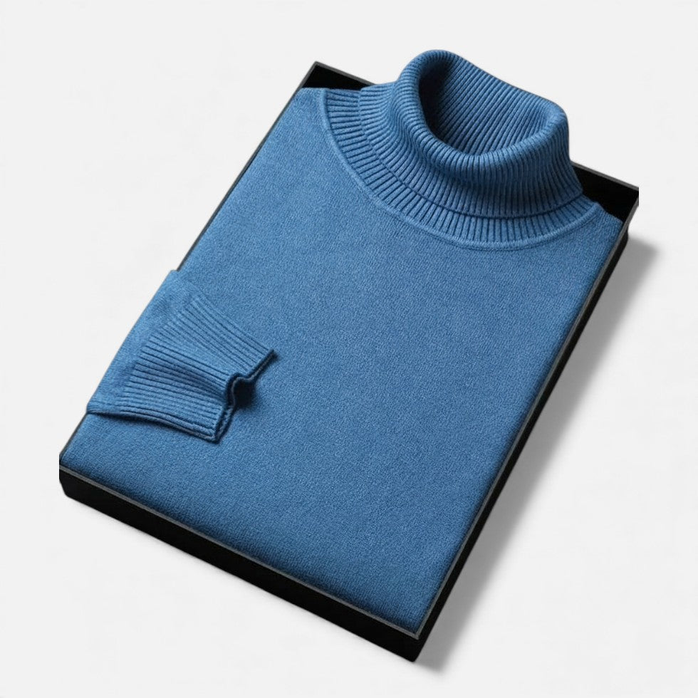 Men's Fine-Knit Roll Neck Jumper