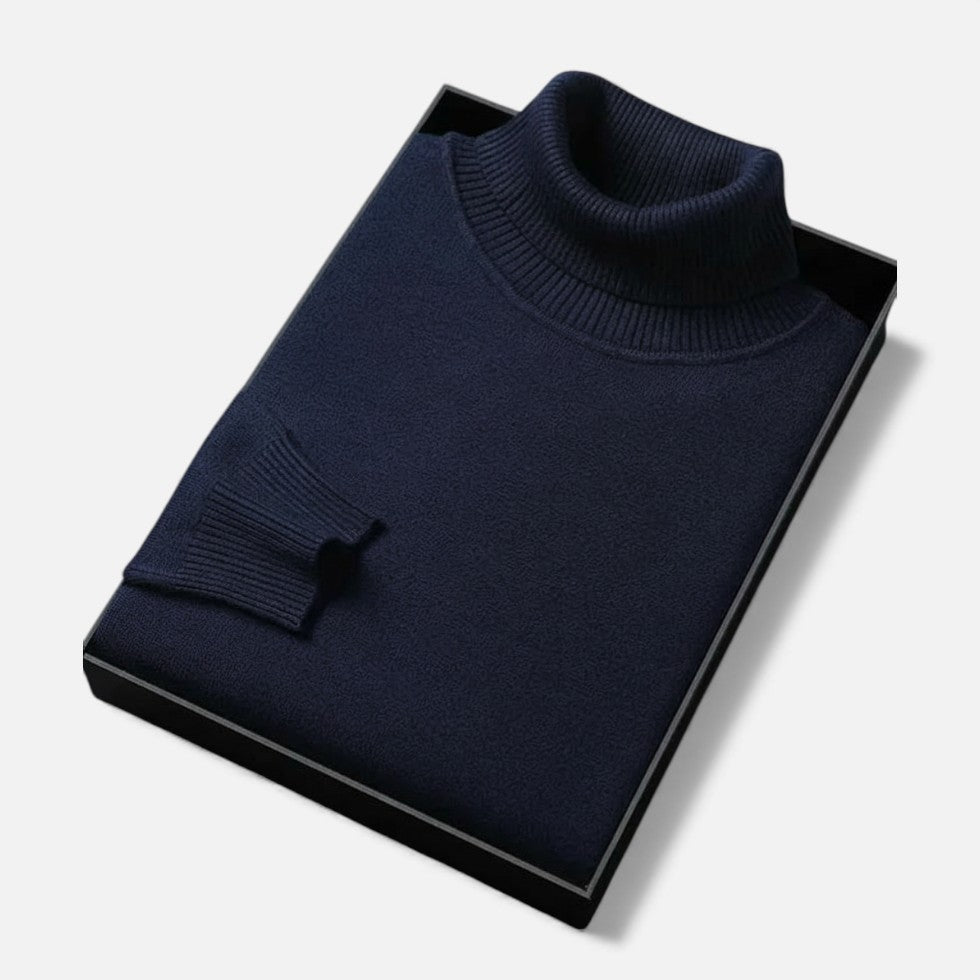 Men's Fine-Knit Roll Neck Jumper