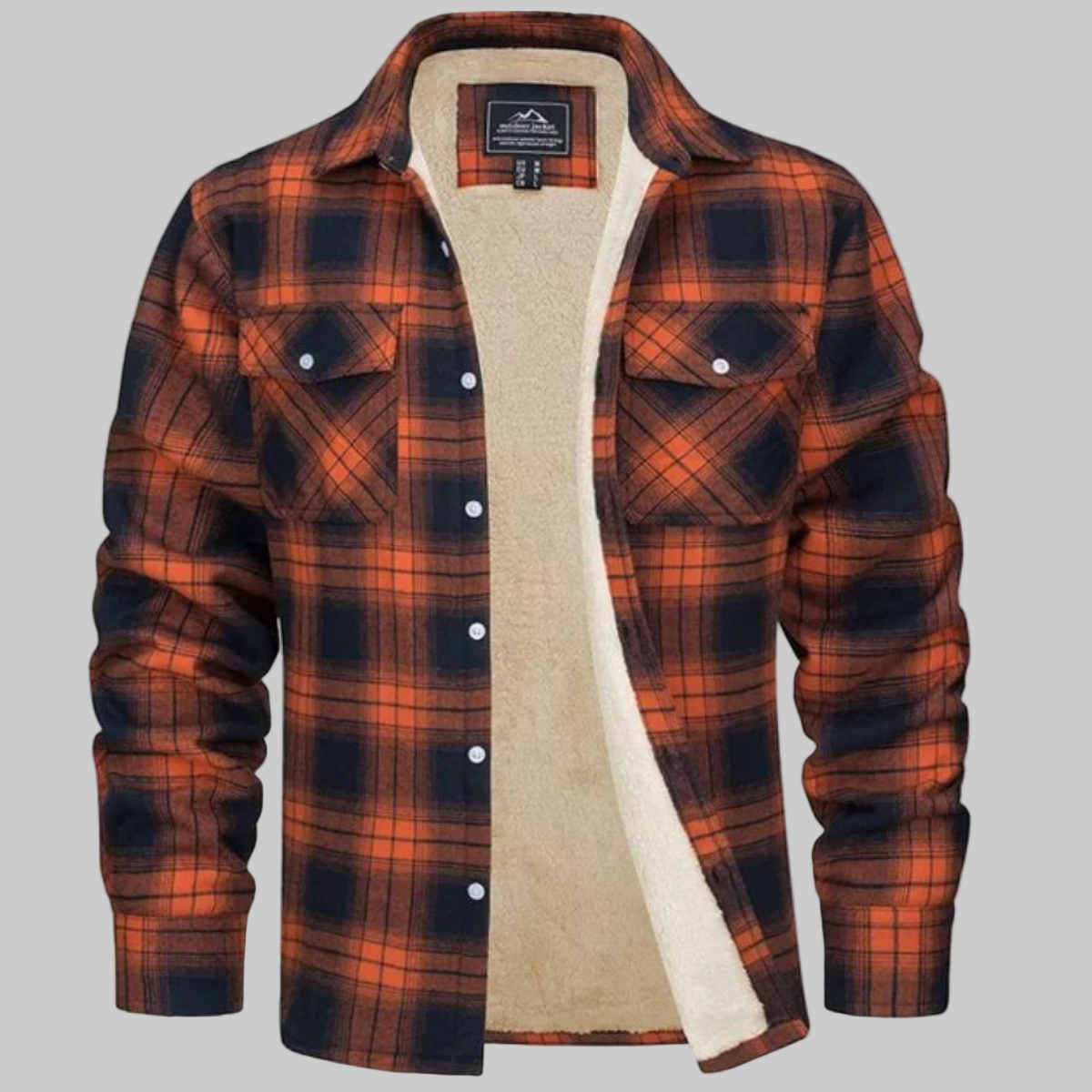 Men's Fleece Lined Check Shirt Jacket