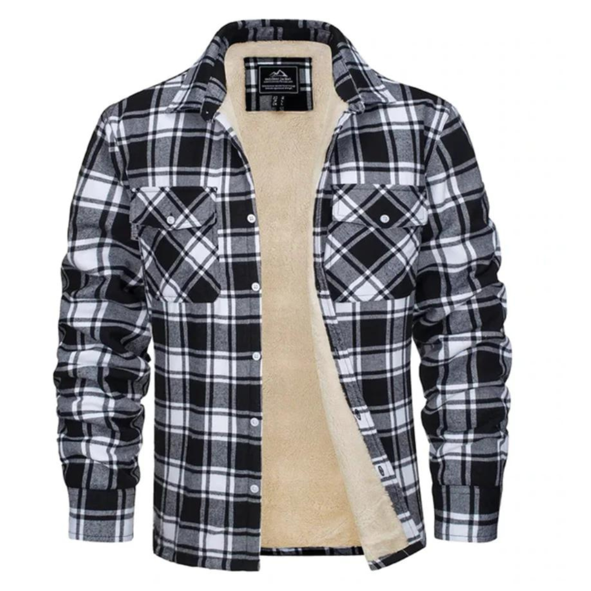 Men's Fleece Lined Check Shirt Jacket
