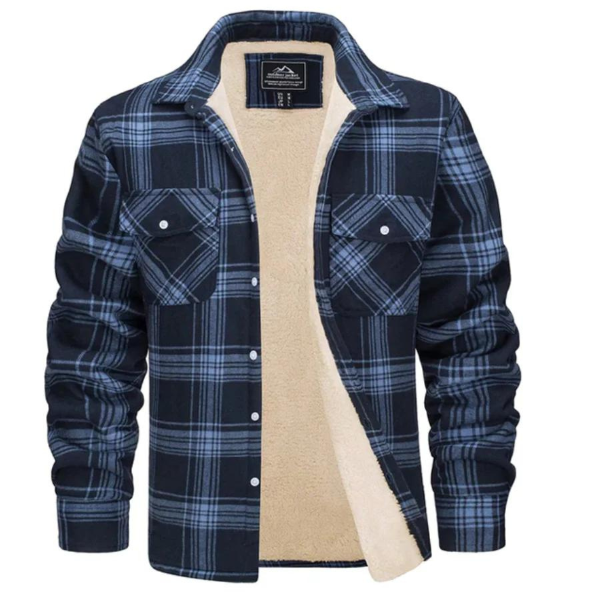 Men's Fleece Lined Check Shirt Jacket