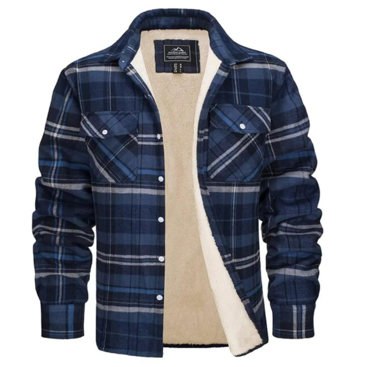 Men's Fleece Lined Check Shirt Jacket