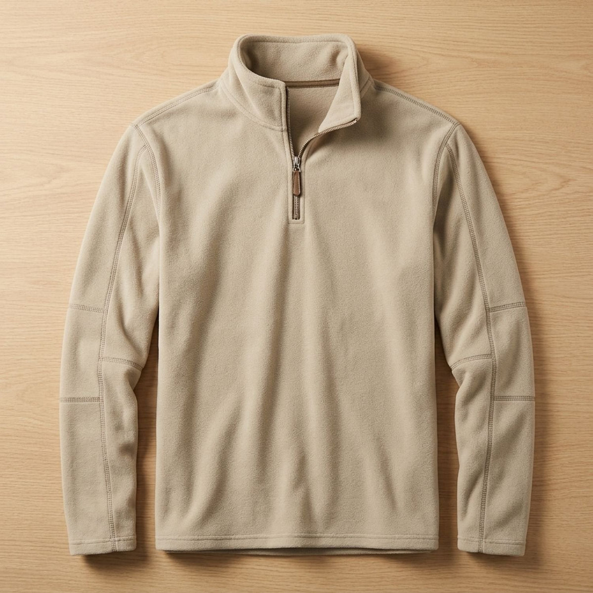 Men's Fleece Quarter-Zip Pullover with Stand Collar