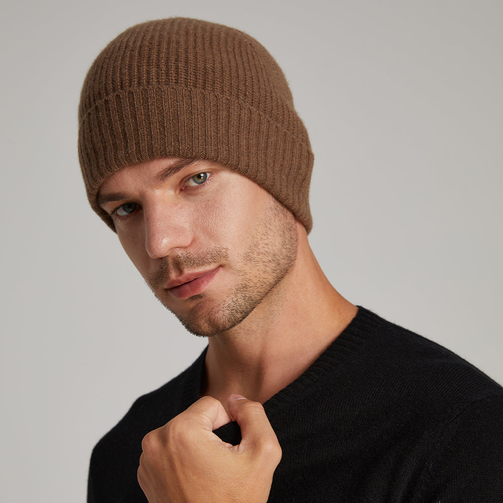 Men's Ribbed Knit Turn-Up Beanie