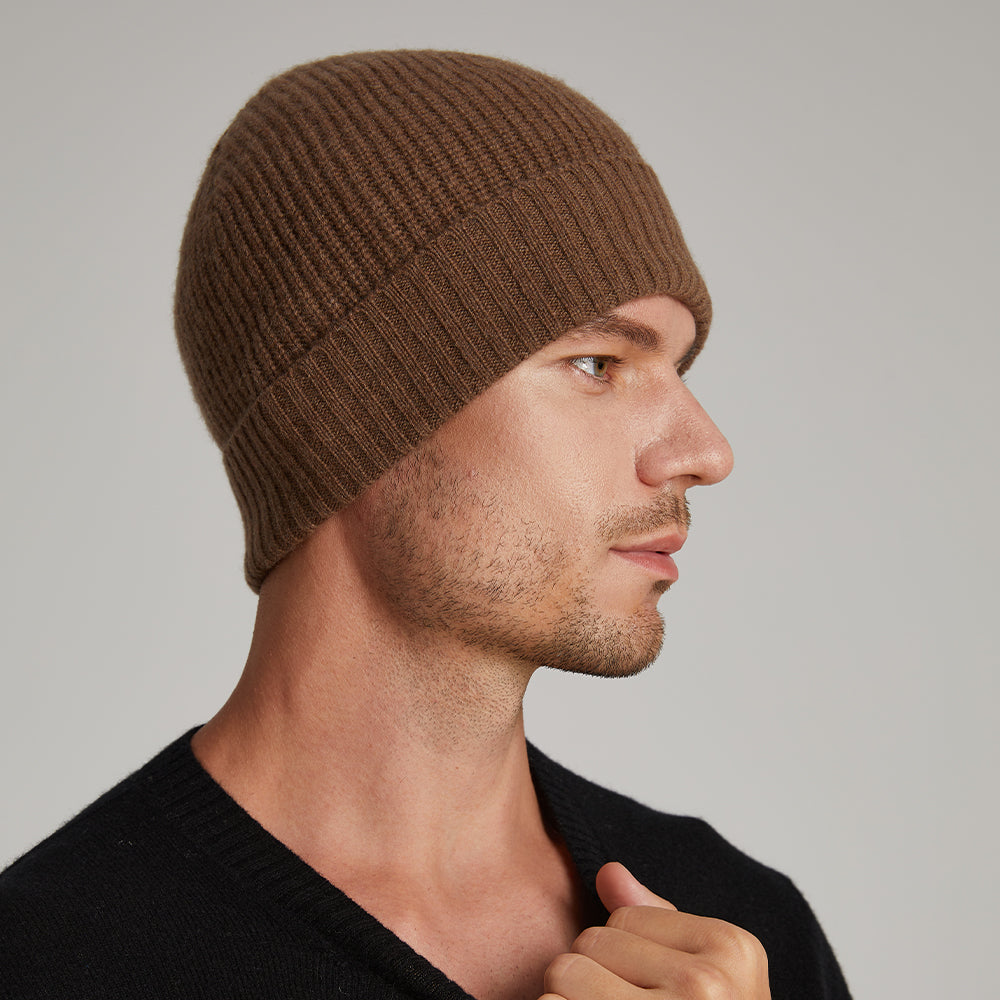 Men's Ribbed Knit Turn-Up Beanie