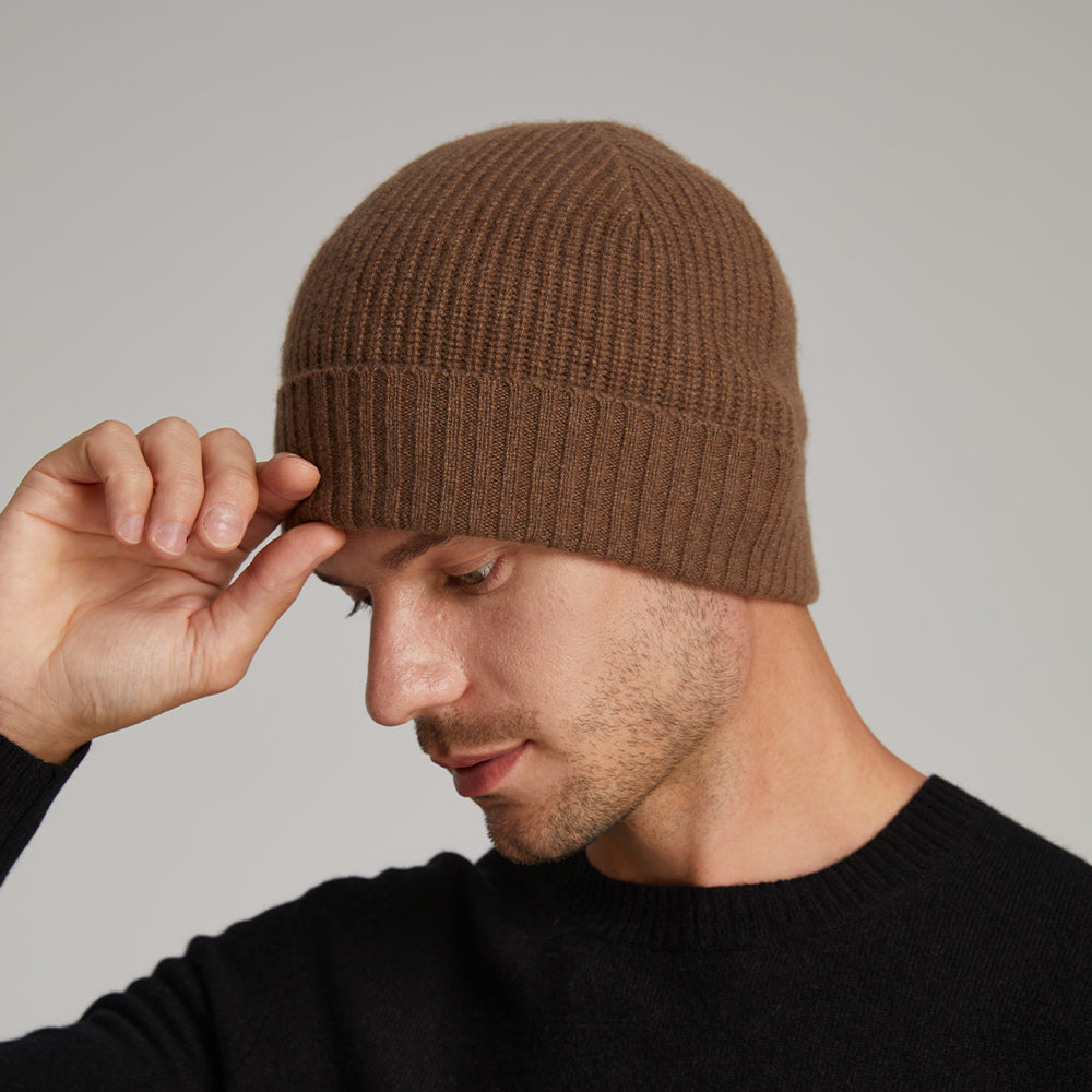 Men's Ribbed Knit Turn-Up Beanie
