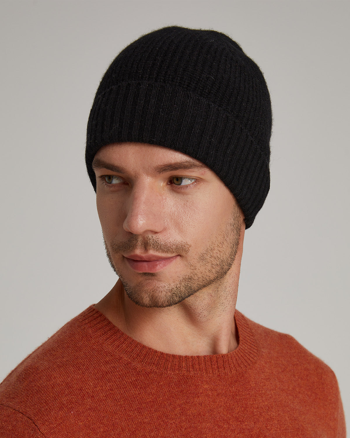 Men's Ribbed Knit Turn-Up Beanie