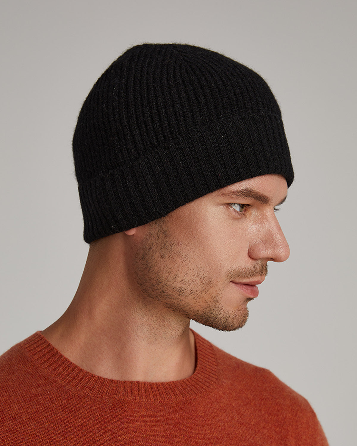 Men's Ribbed Knit Turn-Up Beanie