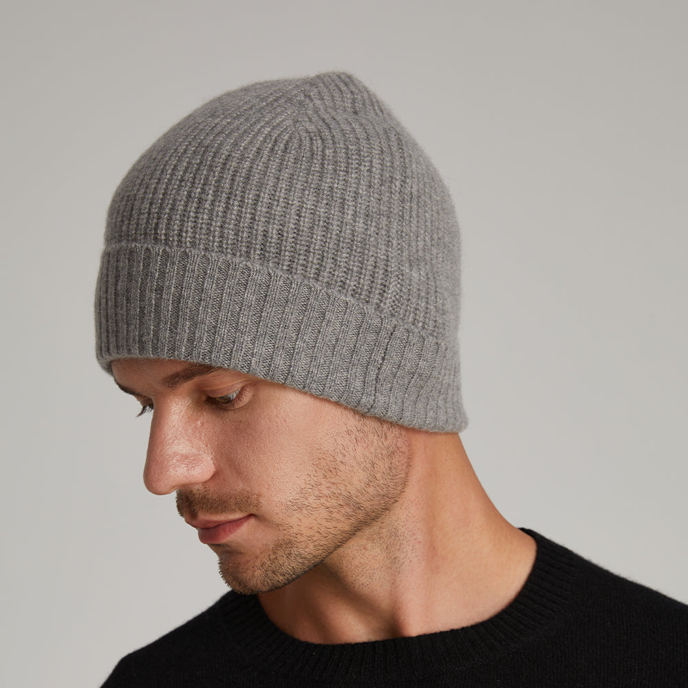 Men's Ribbed Knit Turn-Up Beanie