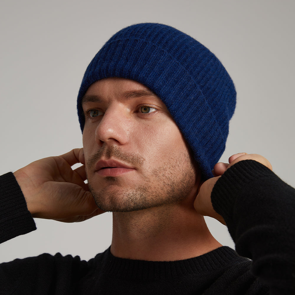 Men's Ribbed Knit Turn-Up Beanie