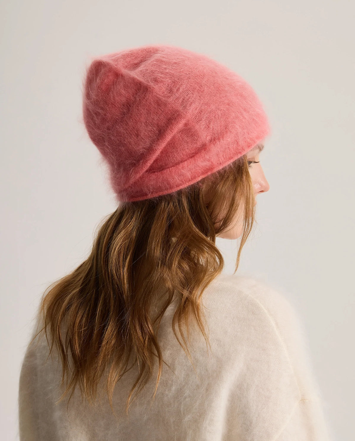Women's Deep Foldover Mohair-Look Ski Beanie Hat