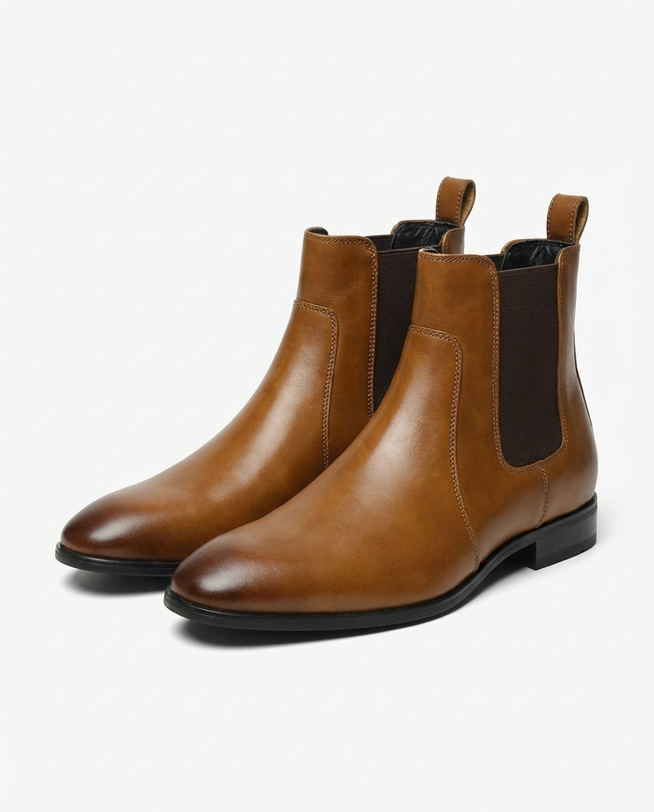 Men's Goodyear-Welted Faux Leather Chelsea Boots