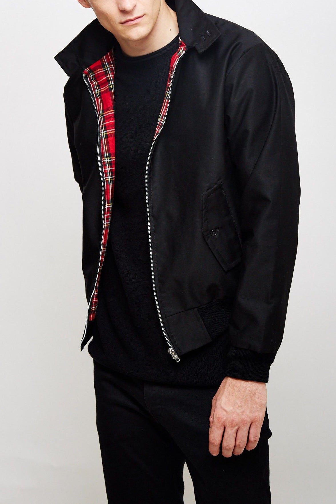 Men's Harrington Jacket with Tartan Lining