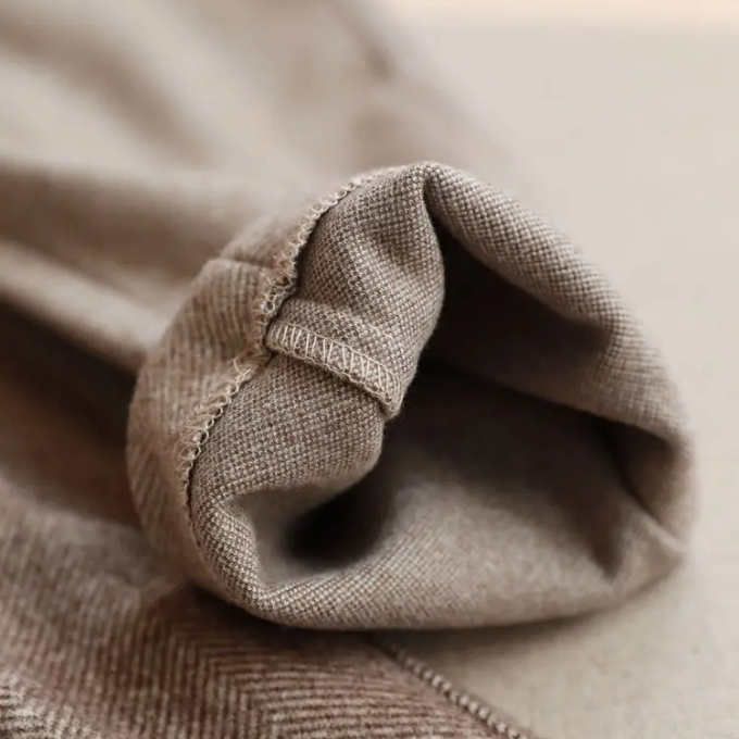 Men's Herringbone Wool-Look Tapered Smart Trousers