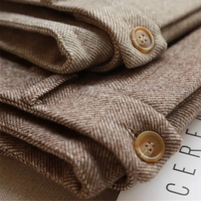 Men's Herringbone Wool-Look Tapered Smart Trousers