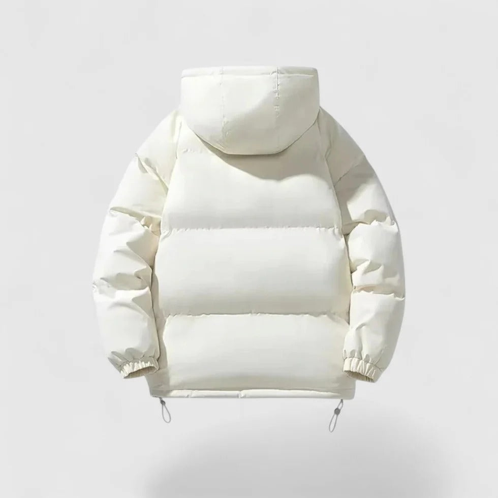 Men's Hooded Puffer Jacket with Adjustable Hem