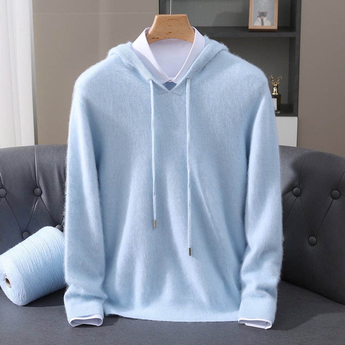 Men's Hooded Pullover Knit Jumper