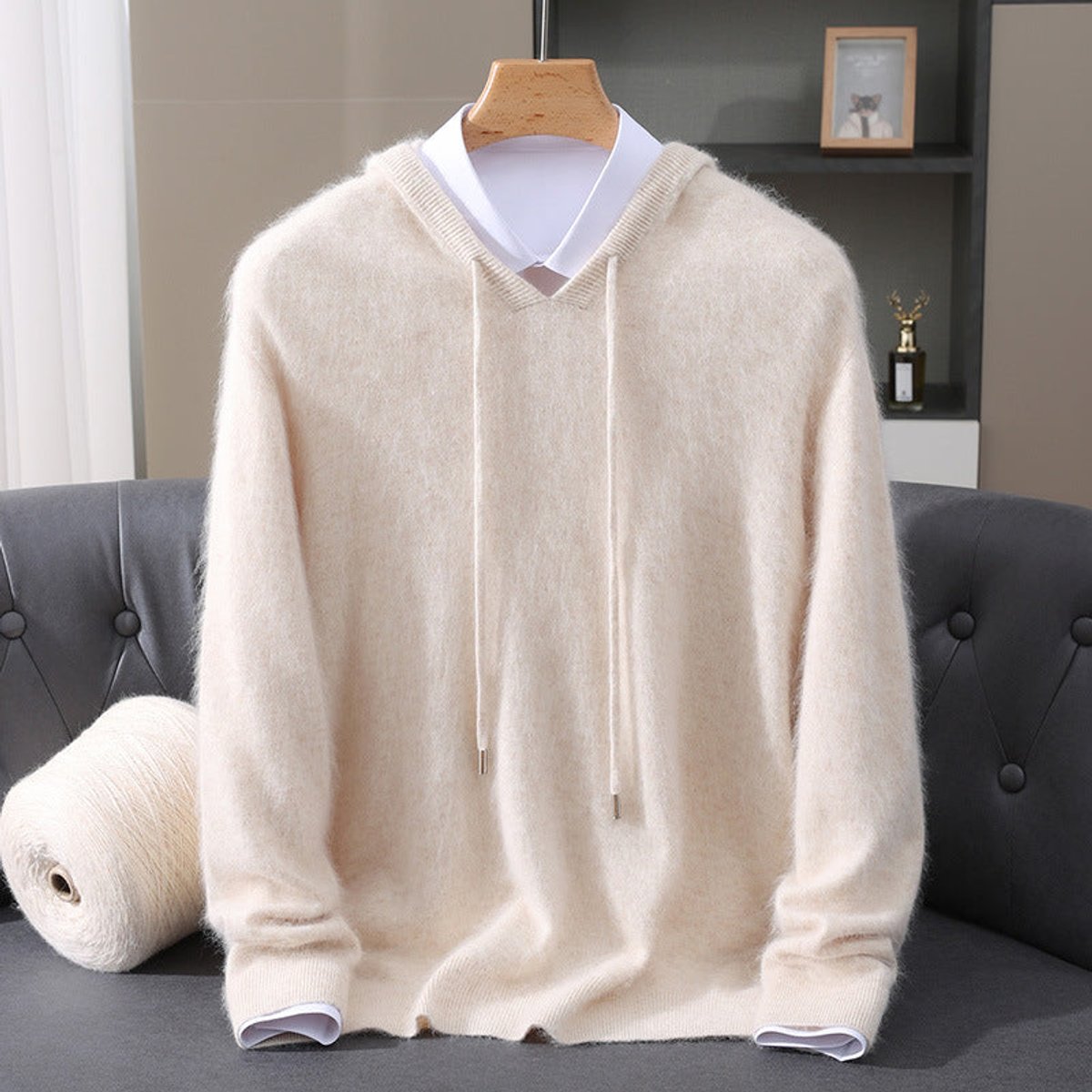 Men's Hooded Pullover Knit Jumper