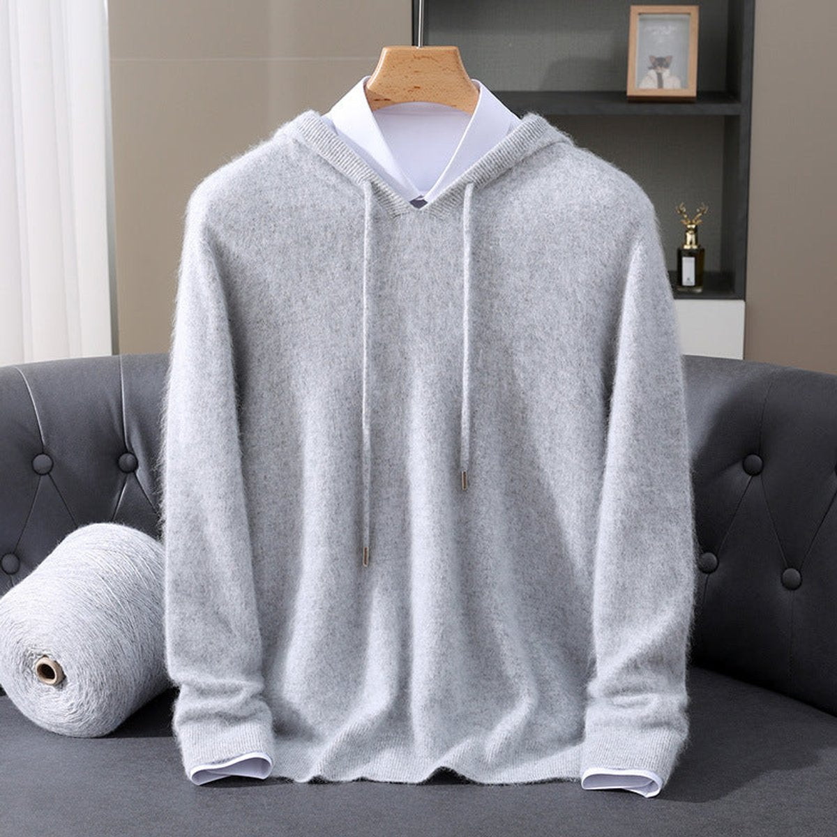 Men's Hooded Pullover Knit Jumper