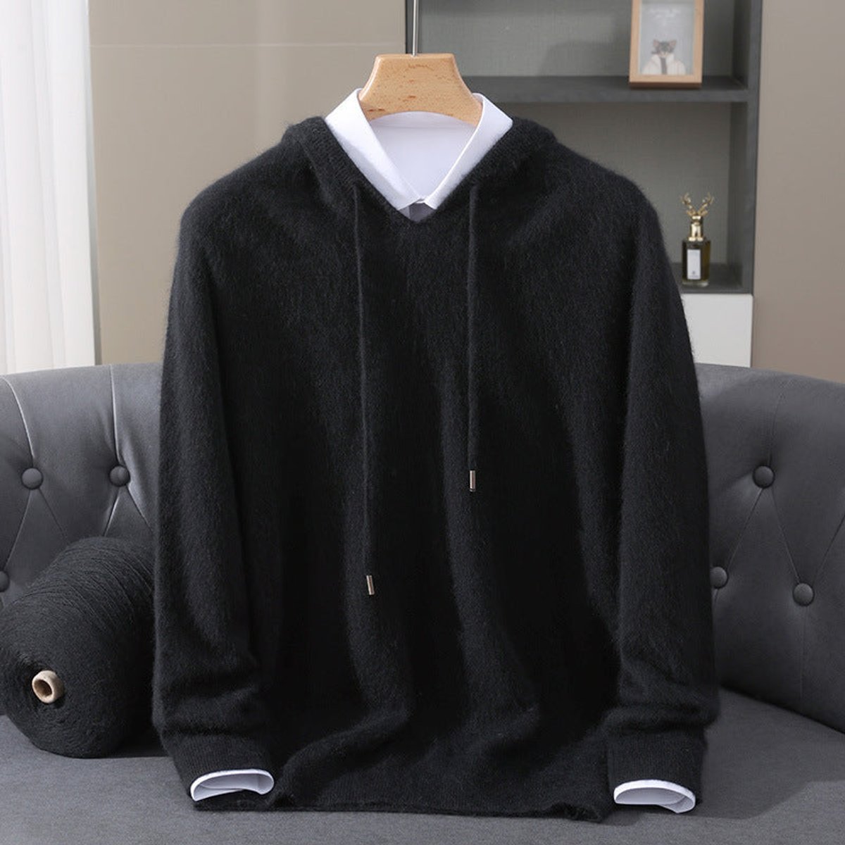Men's Hooded Pullover Knit Jumper