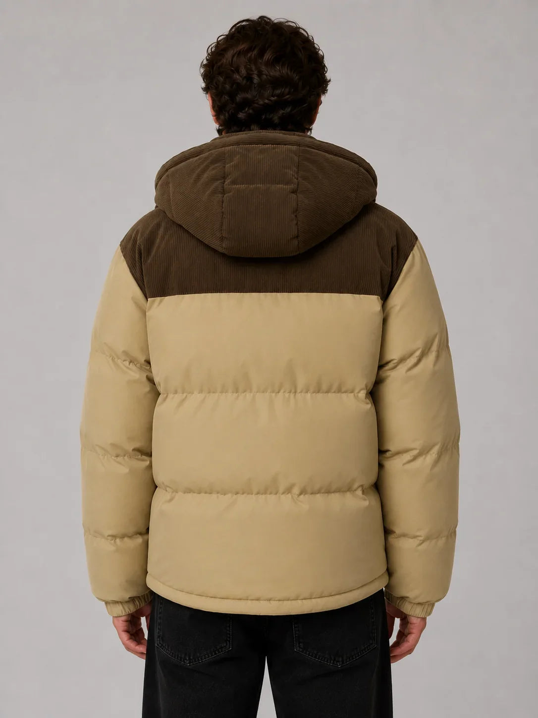 Men's Two-Tone Hooded Puffer Jacket