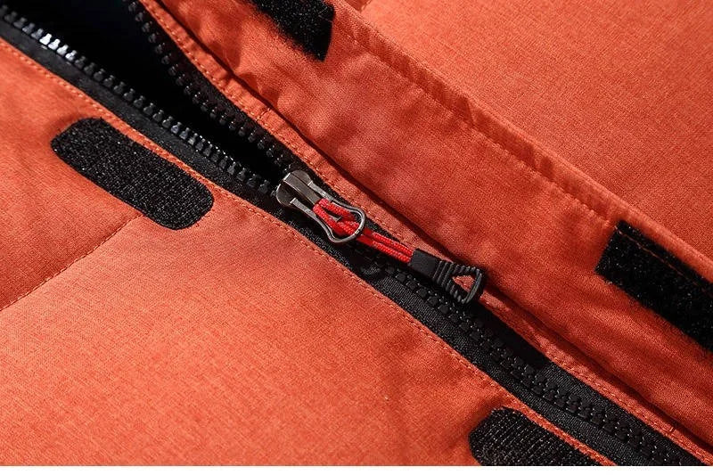 Men's Hooded Padded Winter Parka with Zip Pockets