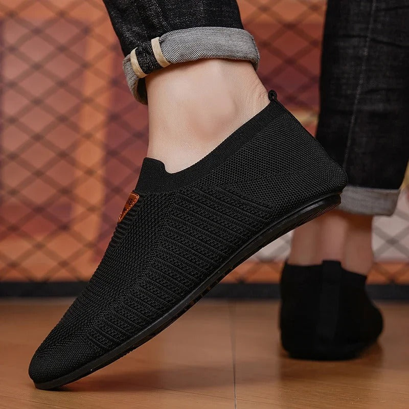 Men's Knit Slip-On Trainers with Rubber Sole