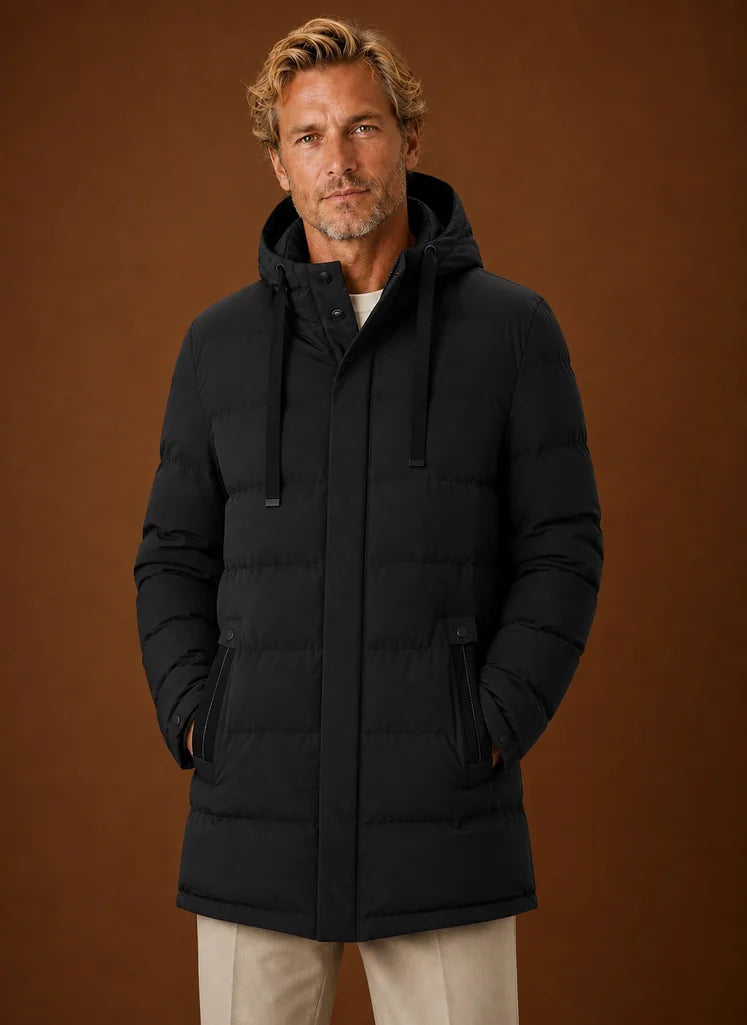 Men's Mid-Length Hooded Puffer Coat