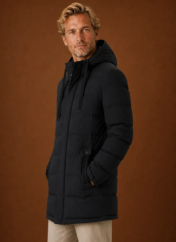Men's Mid-Length Hooded Puffer Coat