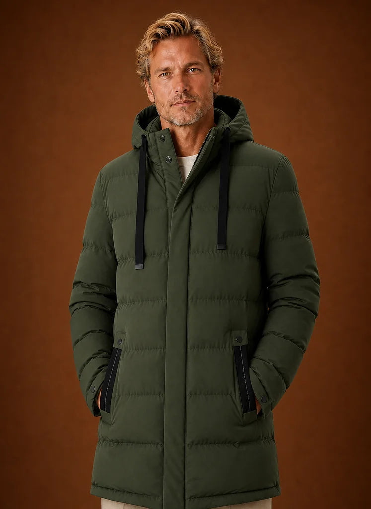 Men's Mid-Length Hooded Puffer Coat