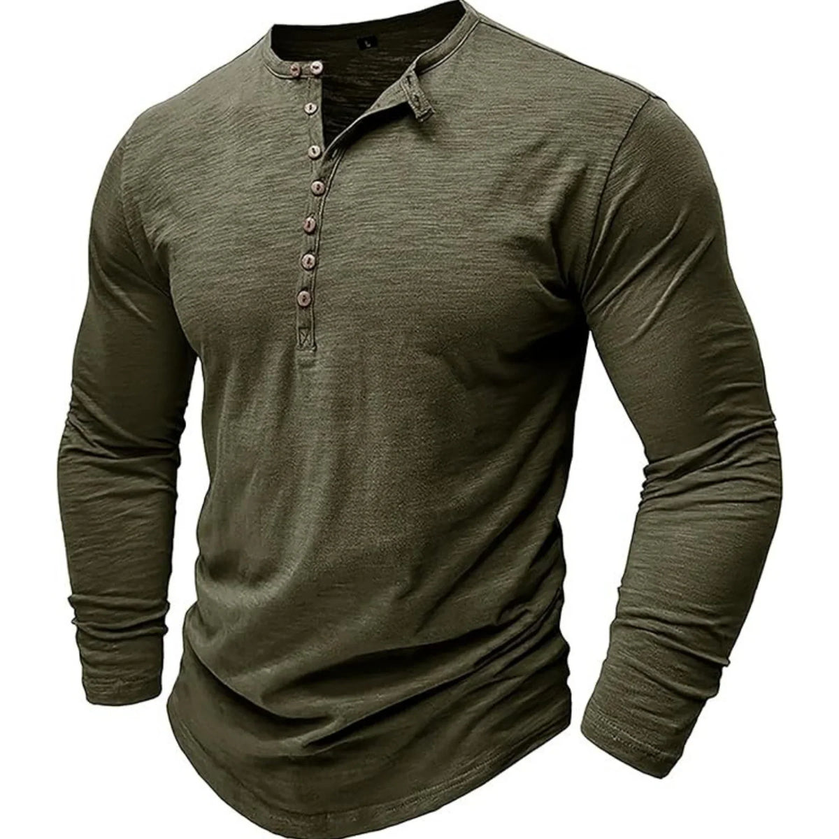 Men's Slim Fit Long Sleeve Henley Top