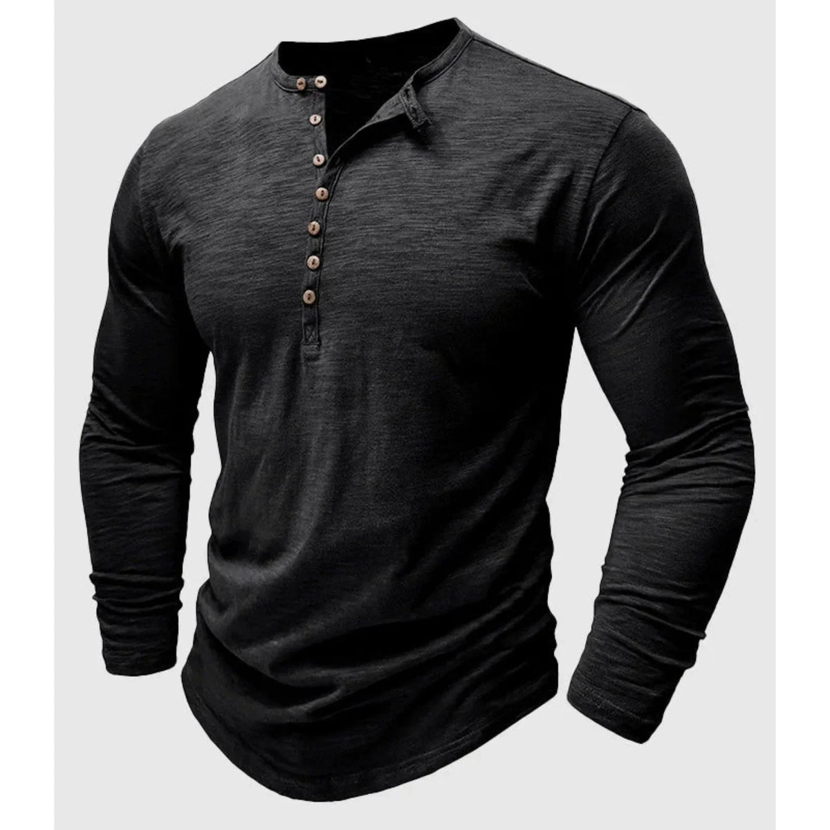 Men's Slim Fit Long Sleeve Henley Top