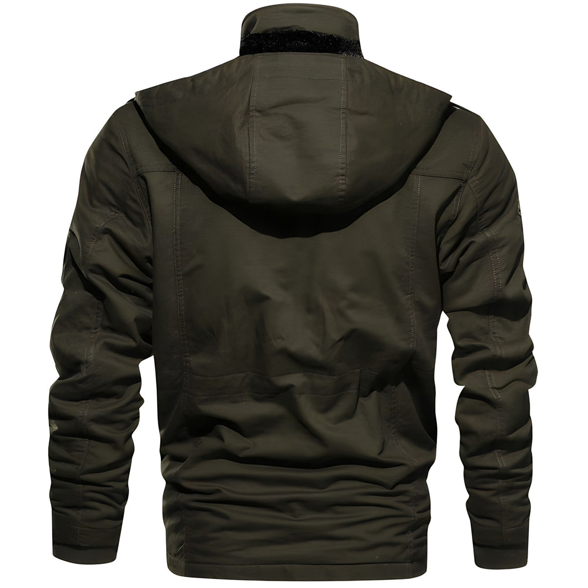 Men's Fleece Lined Multi-Pocket Utility Jacket with Hood