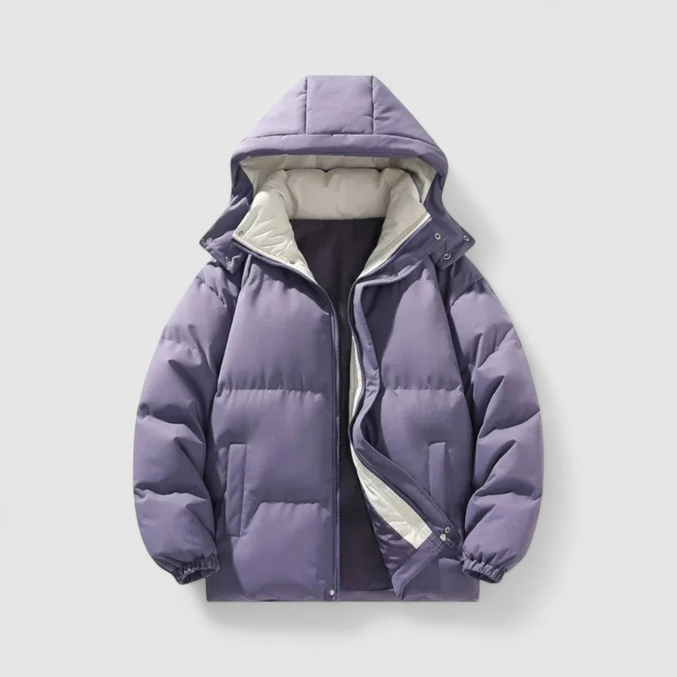 Men's Padded Puffer Jacket with Detachable Hood