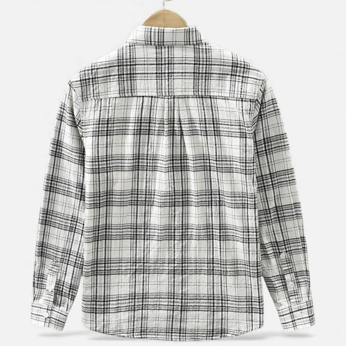 Men's Grey Check Long Sleeve Shirt