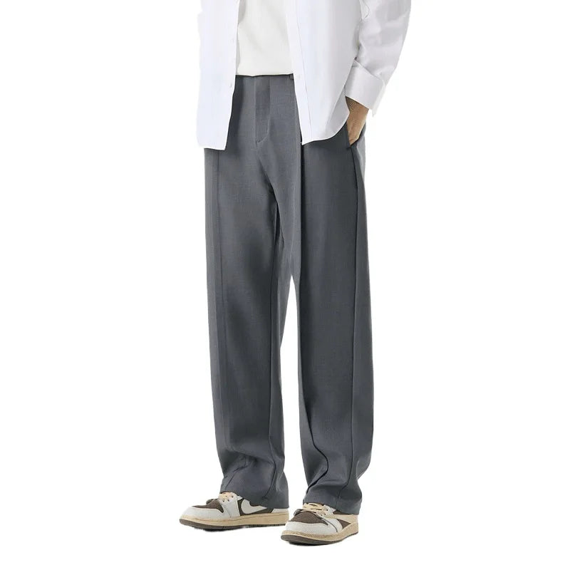 Men's Pleated Drape Trousers with Front Crease