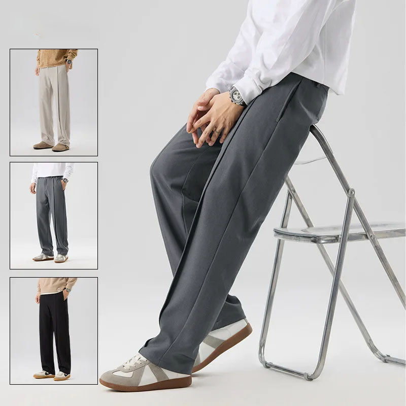 Men's Pleated Drape Trousers with Front Crease