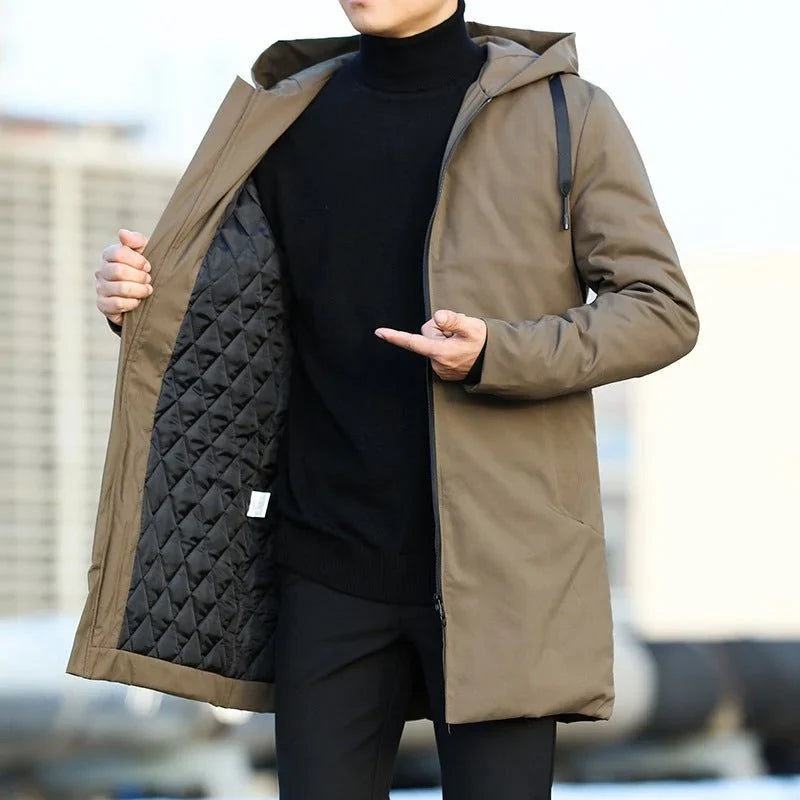 Men's Hooded Winter Coat with Quilted Lining