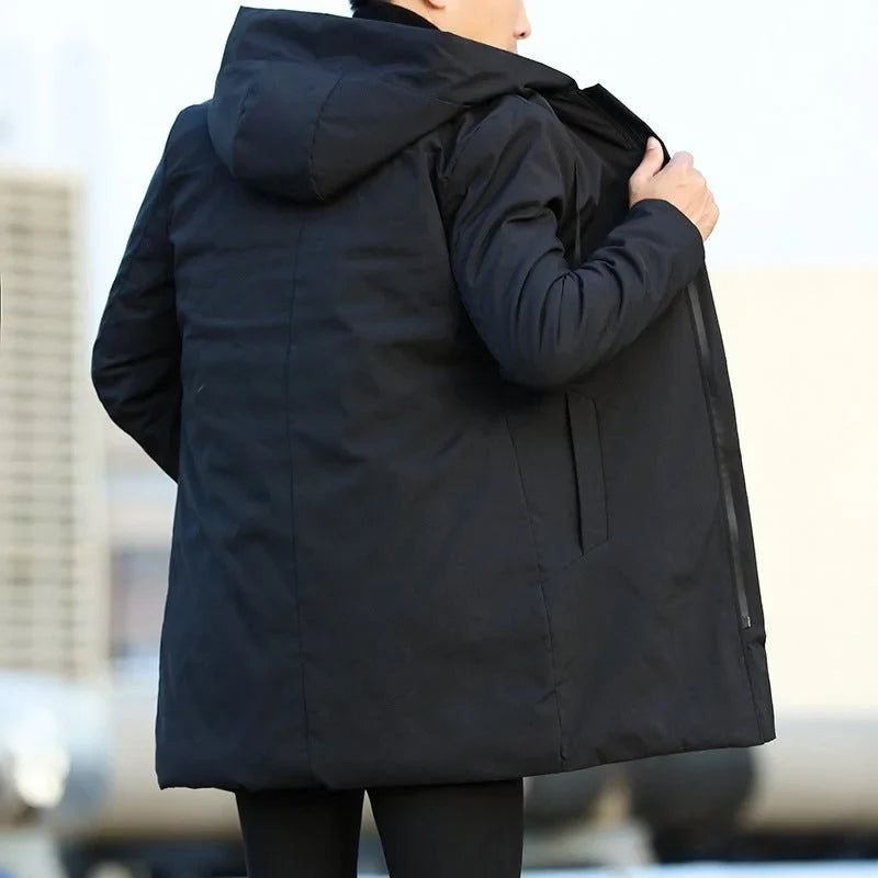 Men's Hooded Winter Coat with Quilted Lining