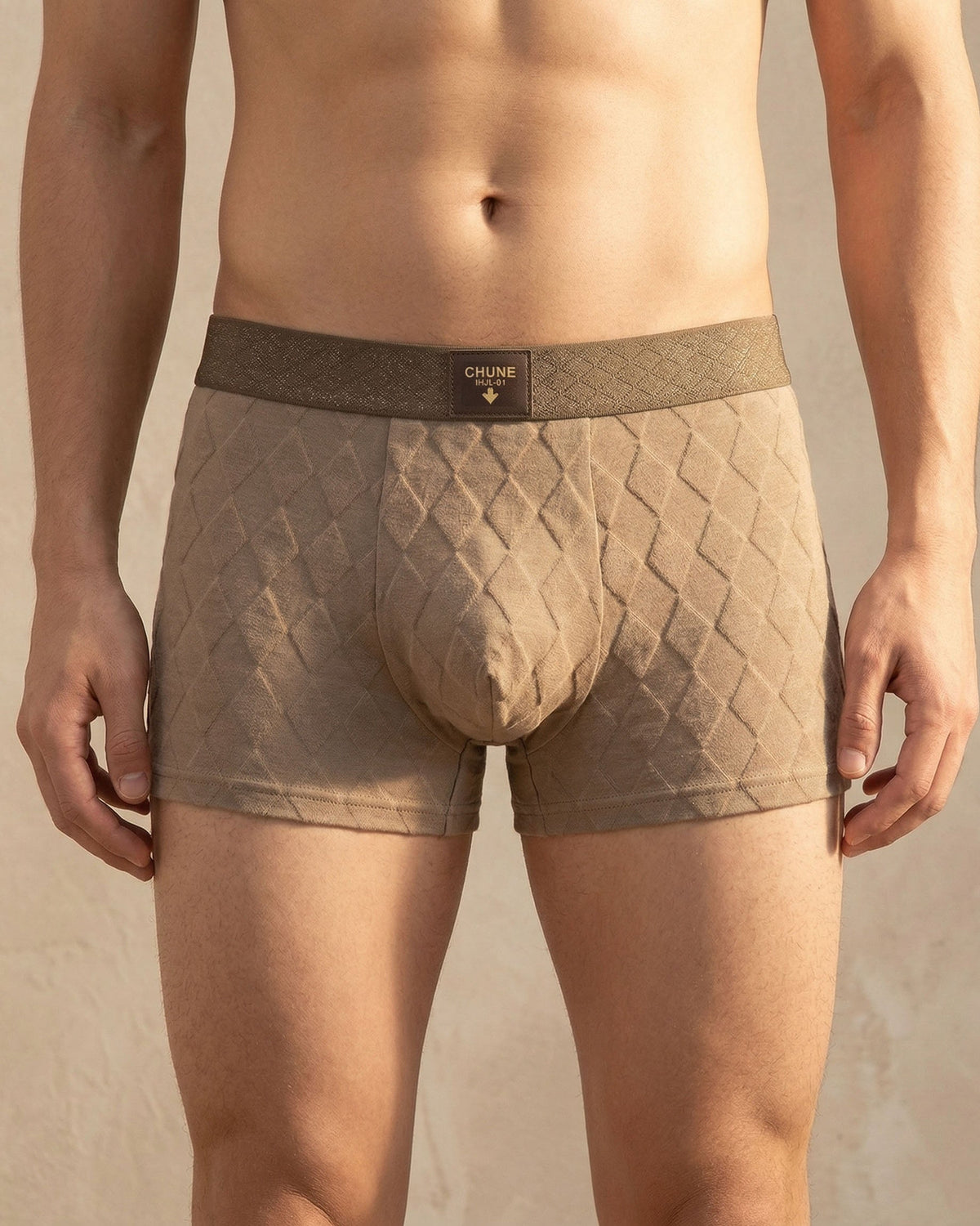 Men's Textured Boxer Briefs 3 Pack in Brown Tones