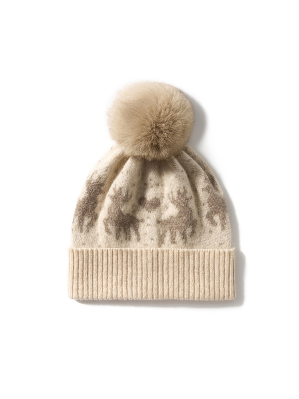 Men's Christmas Reindeer Pom Beanie