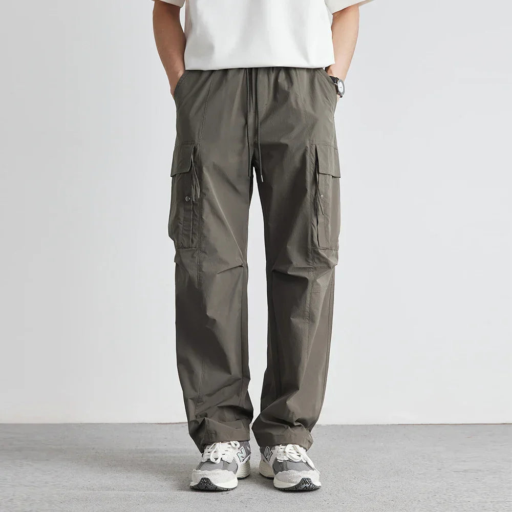 Men's Relaxed Drawstring Cargo Trousers