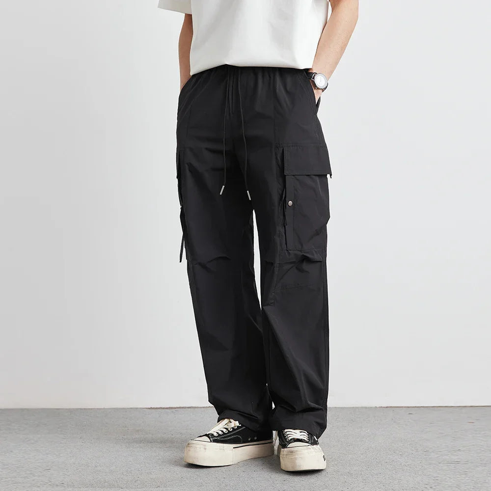 Men's Relaxed Drawstring Cargo Trousers