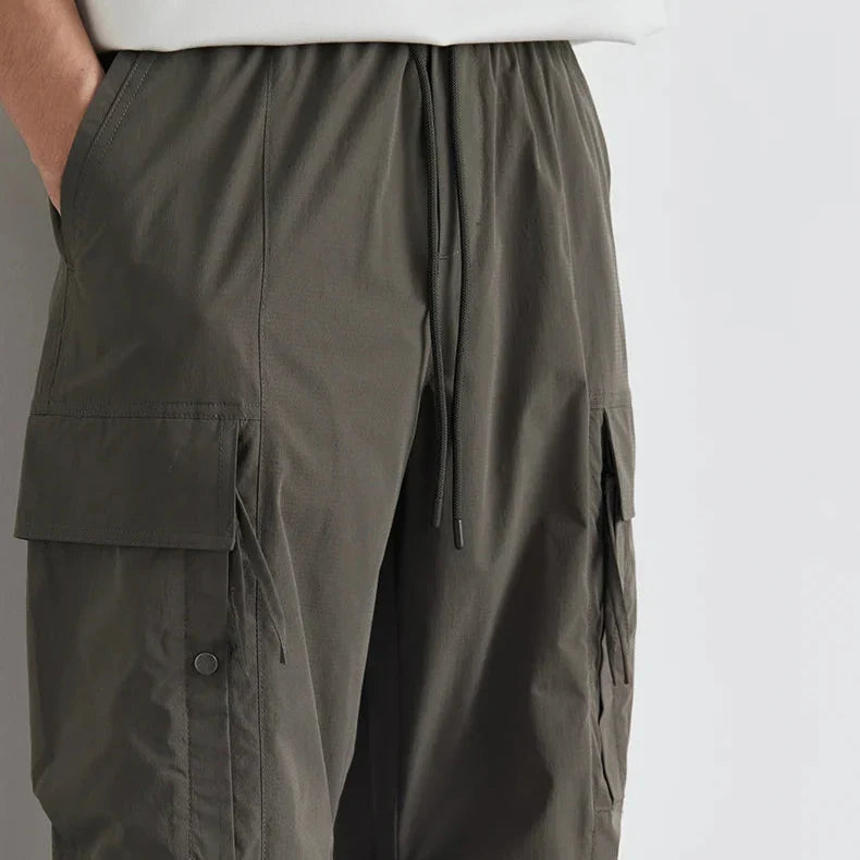 Men's Relaxed Drawstring Cargo Trousers