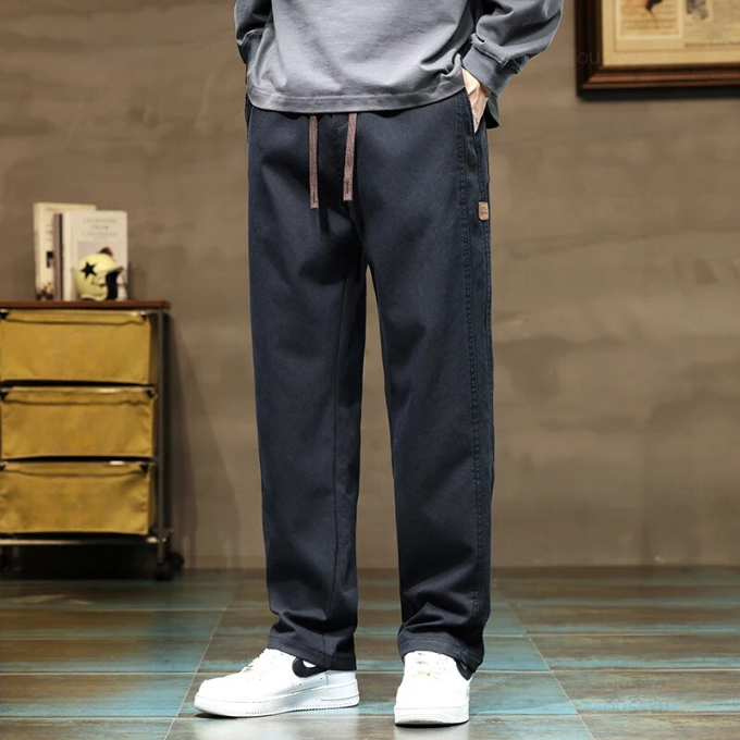 Men's Relaxed Fit Straight Leg Drawstring Joggers