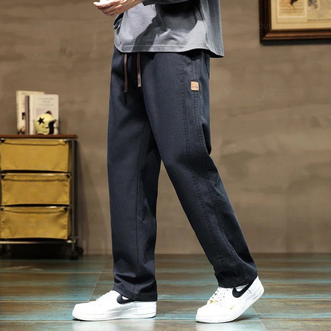 Men's Relaxed Fit Straight Leg Drawstring Joggers
