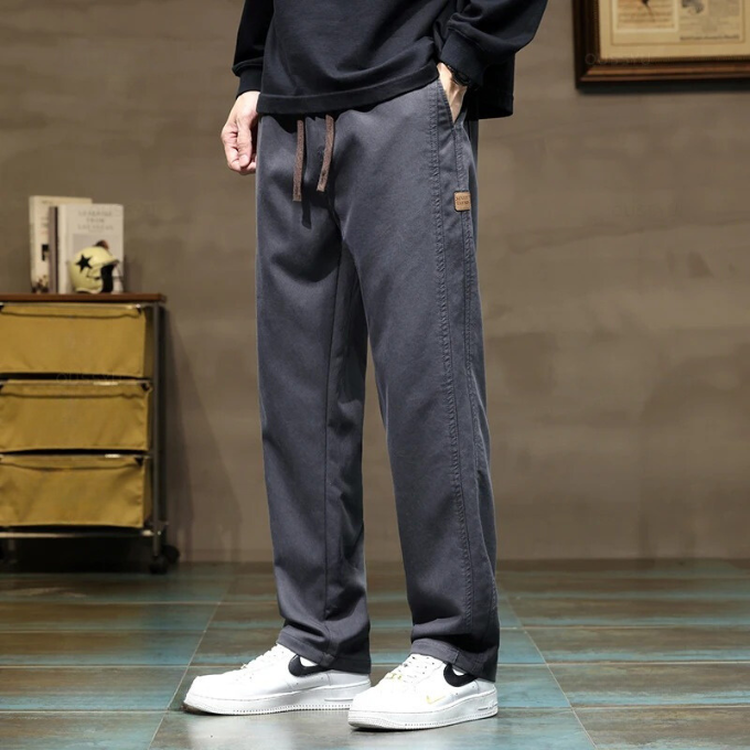 Men's Relaxed Fit Straight Leg Drawstring Joggers